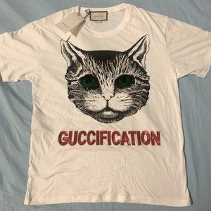 Gucci misteric cat print T- shirt
